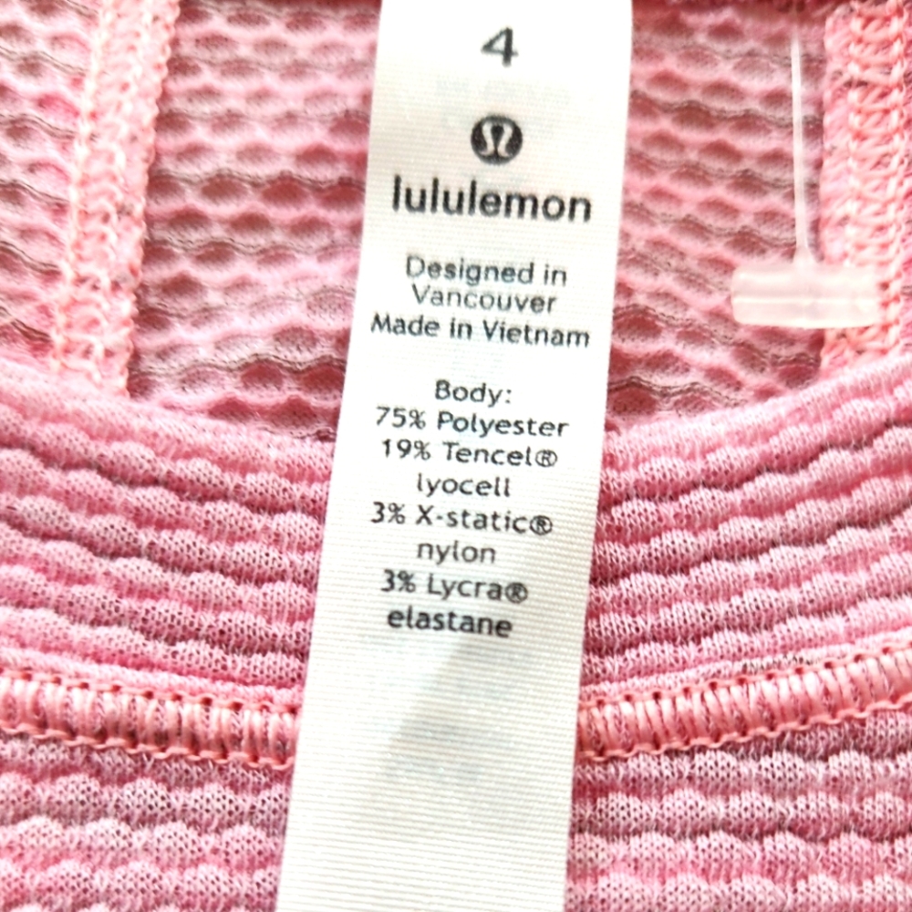 Lululemon Long Distance Short Sleeve Sweat Wick Lightweight Workout Pink 4 - Picture 4 of 9